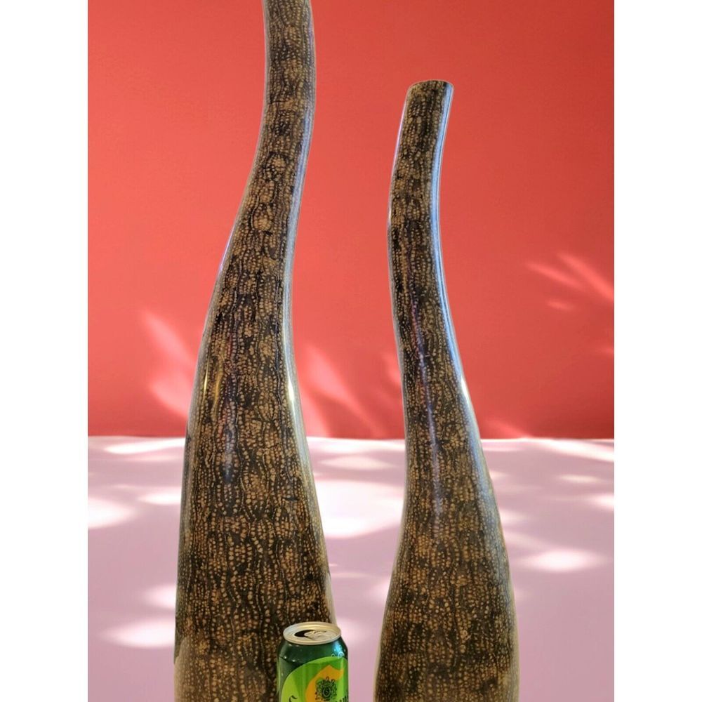 Pair Of tall designer curvy vases By Marquis Collection Of Beverly Hills rare